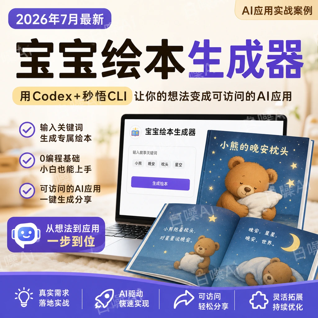AI应用实战案例:用Codex与秒悟CLI制作宝宝绘本生成器-聚财网创