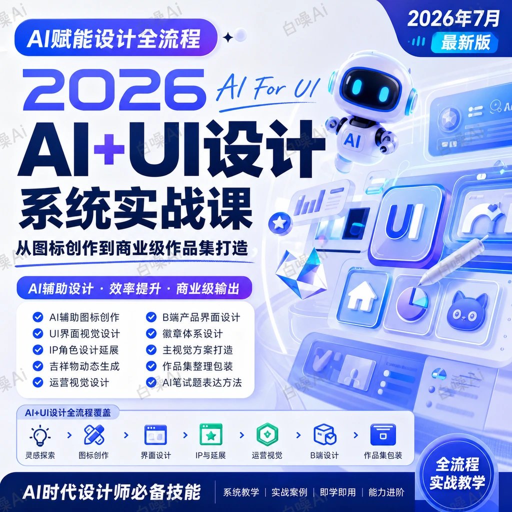 2026 AI+UI设计系统实战课:AI赋能界面设计全流程-聚财网创
