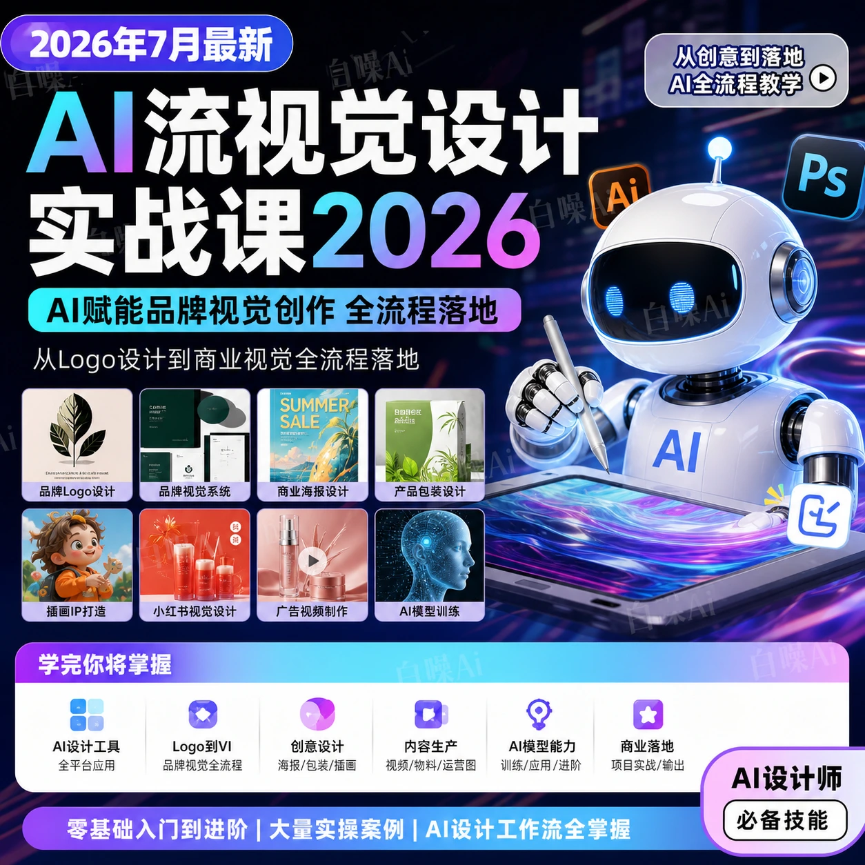 AI流视觉设计实战课2026：从Logo到商业视觉全流程AI赋能-聚财网创