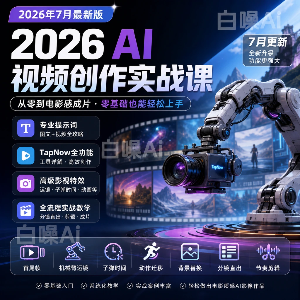 AI视频创作实战课：零基础到电影感成片-聚财网创