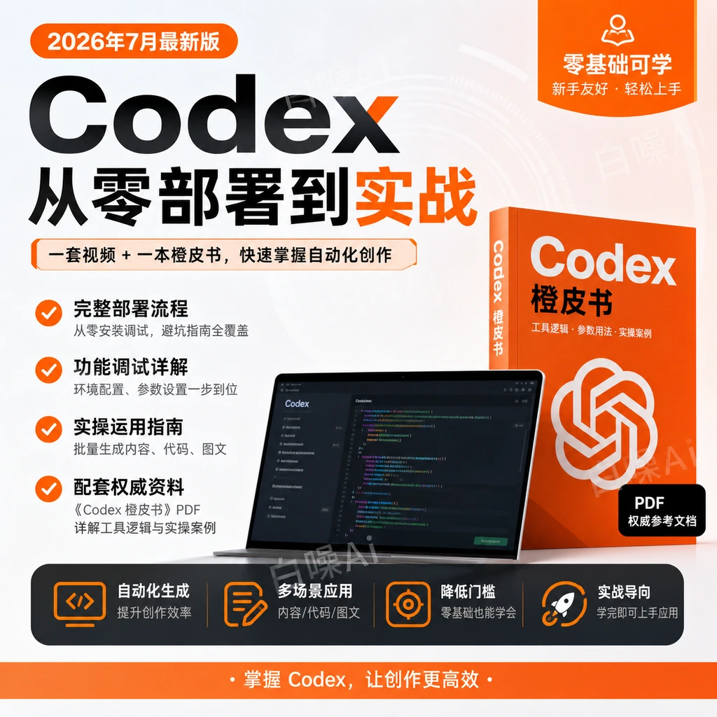 Codex部署安装全流程视频课程 含官方橙皮书-聚财网创