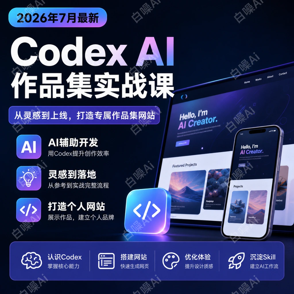 Codex AI作品集实战课：从基础到上线全流程-聚财网创